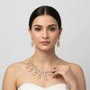 Trendy Pink Rose Gold American Diamond Necklace Set - Bridal Jewelry