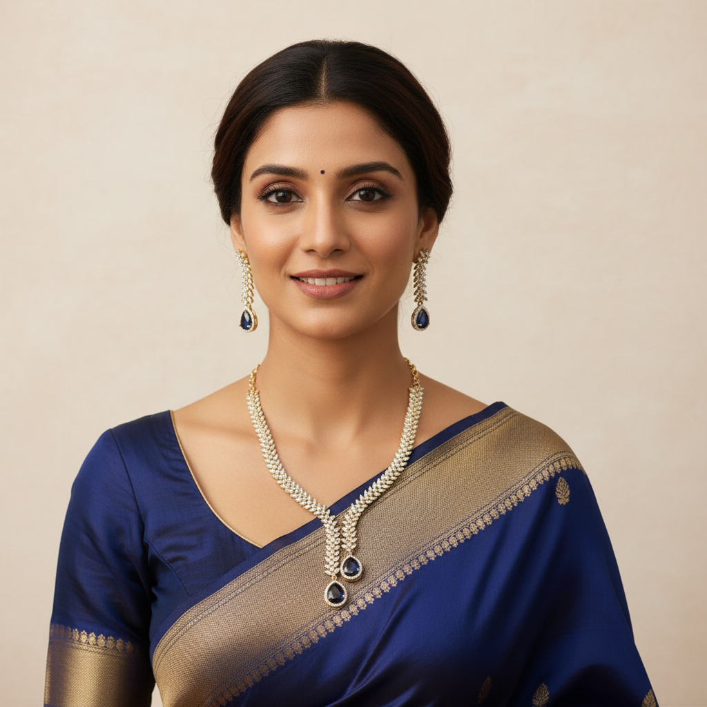 Victorian CZ Short Necklace Set 