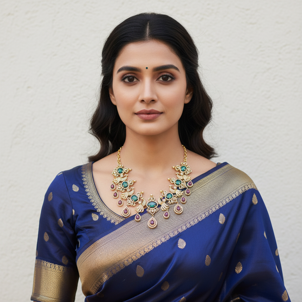 Victorian CZ Short Necklace Set 