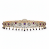 Victorian Purple Kundan Peacock Belt Vaddanam