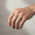 White CZ Solitaire Ring | 24K Gold Plated Statement Ring