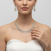 White Zircon Necklace Set - Rhodium Gold Plated