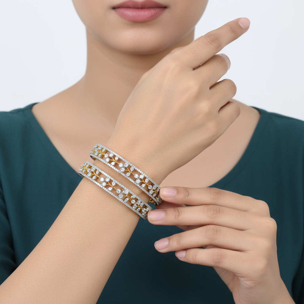Zircon Bangles Set - Diamond Look Affordable Luxury Bangles