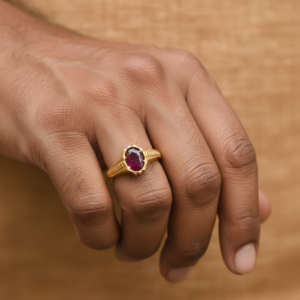 Ruby Panchloha Ring - Men's Anti-Tarnish