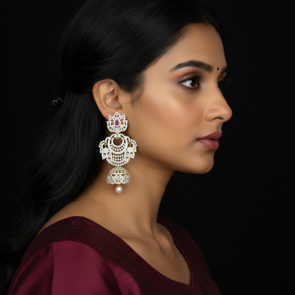 Alternative Model Wearing Earring – 1:1