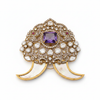 Amethyst Brooch White Background