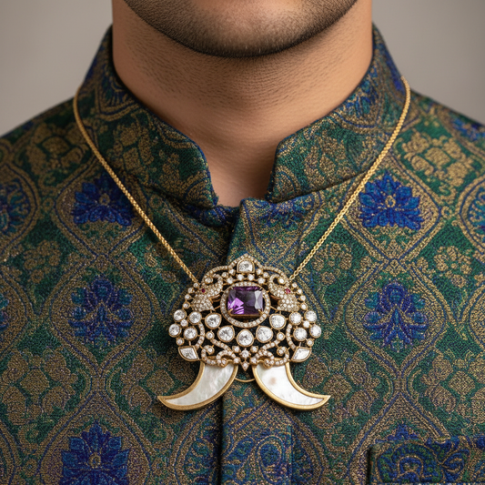 Amethyst Tiger Nail Pendant Men's Lifestyle