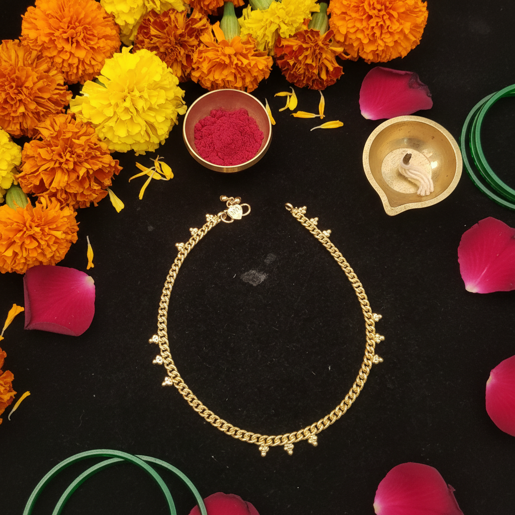 Anklet 2 – Charm Dangles Flat Lay