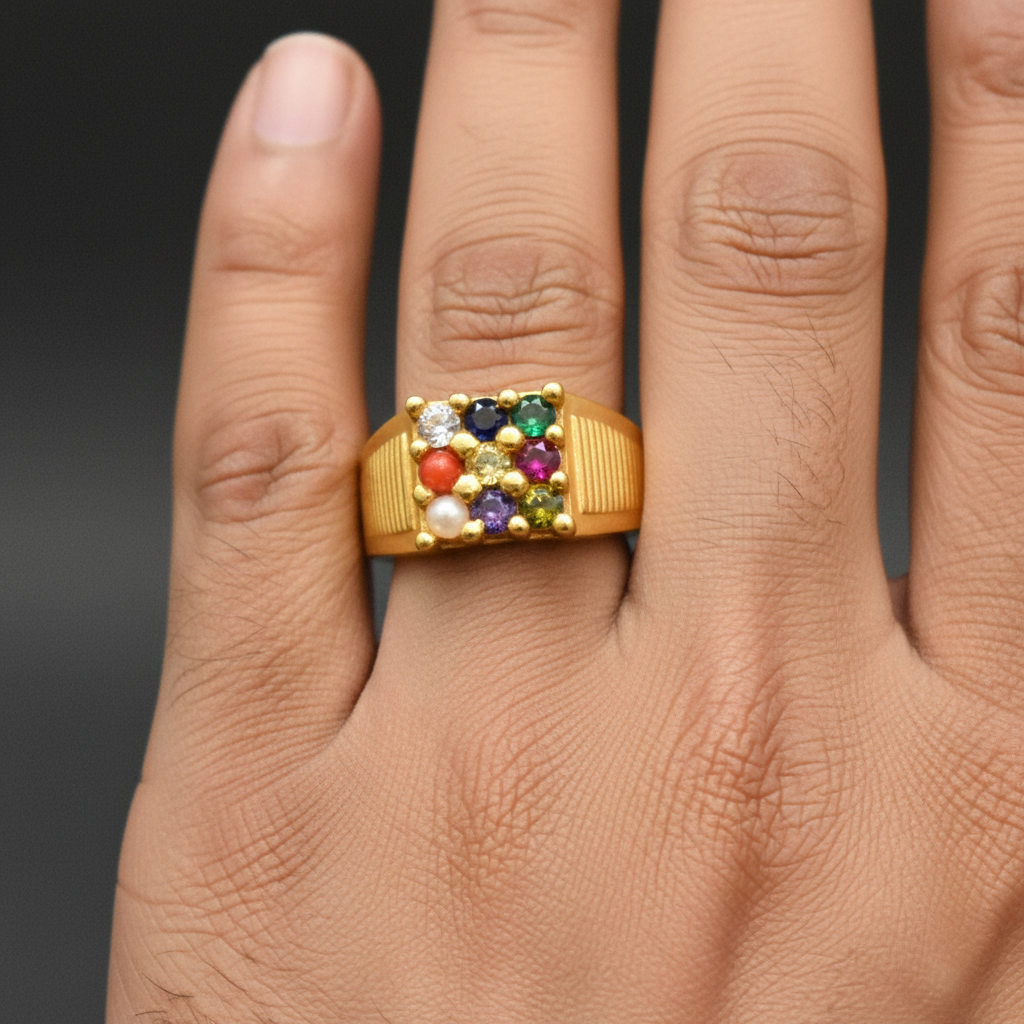 Panchaloha Navratana Ring for Men - Handmade Premium Finishing