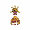 Back Side – Kempu Pearl Cross Jhumka