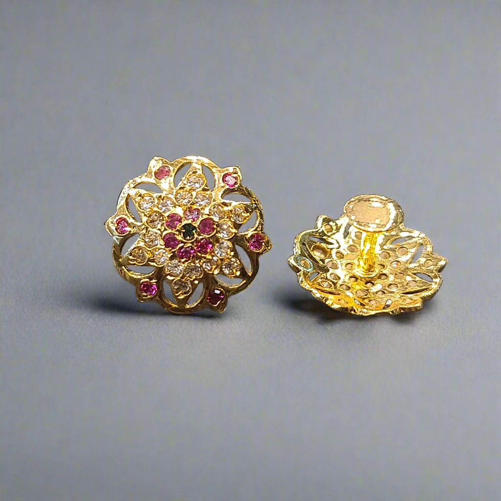 One Gram Gold Kammalu Earrings - Authentic Daily Wear Design