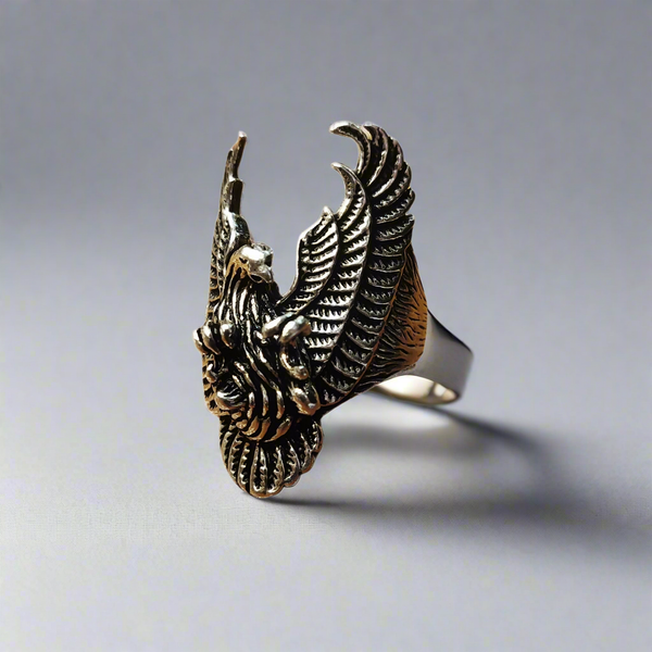 Asp Majestic Silver Flying Eagle Ring for Men & Women