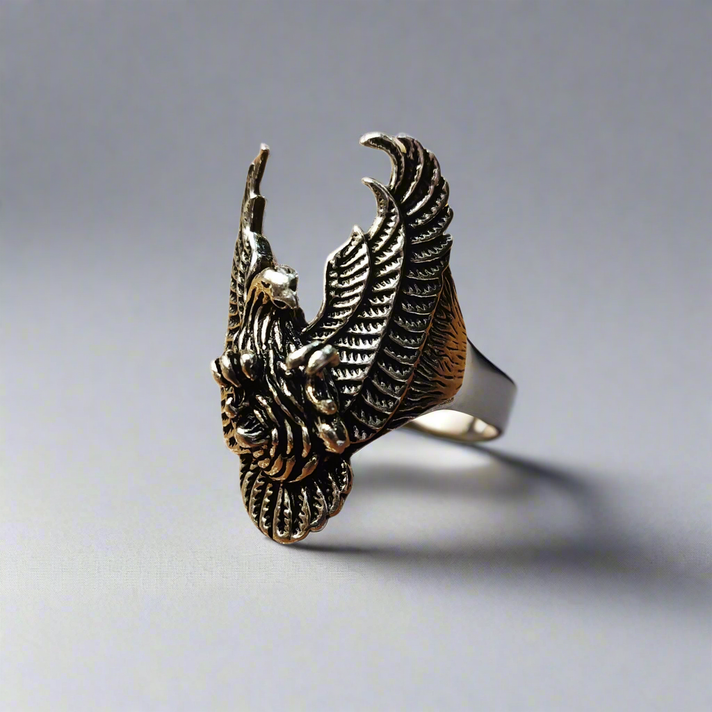Asp Majestic Silver Flying Eagle Ring for Men & Women