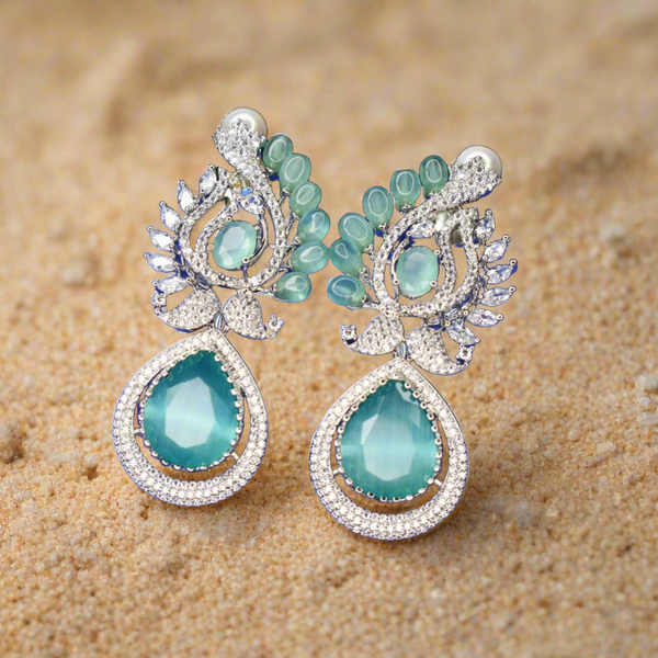 "Dazzle in Delicate Charm: Elegant Silver Tone Drop Earrings for Women"