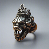 Asp Oxidized Sterling Silver Lion Ring Fit For Men