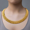 Matte Finish Kasu Necklace - Elegant Gold Plated Kasulaperu Design
