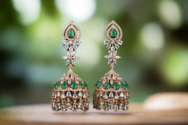 Rose gold american Diamond Jhumka