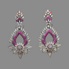 "Shimmering Elegance: Silver-Plated Stone-Studded Danglers for a Touch of Glamour"