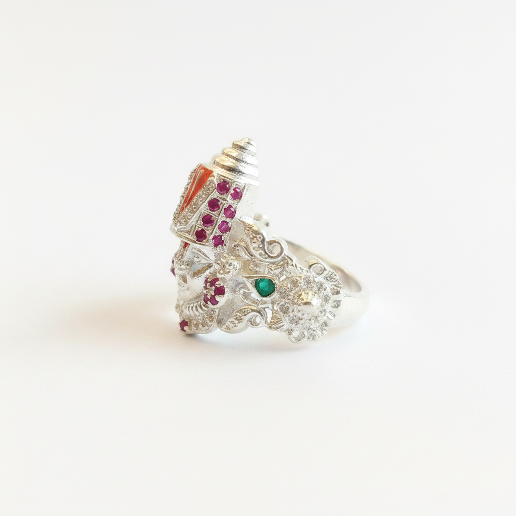 Balaji Silver Ring - Side