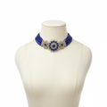 Blue Beads Choker on Mannequin