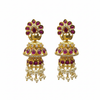 Both Kempu Polki Jhumka Earrings – White Background