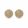 Clear-stone earring pair on white