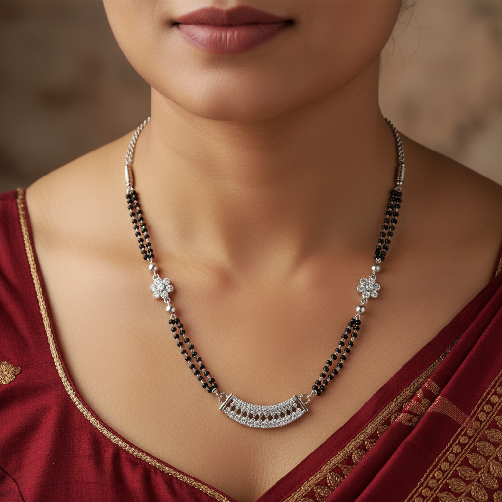 Close-up of Mangalsutra on Model