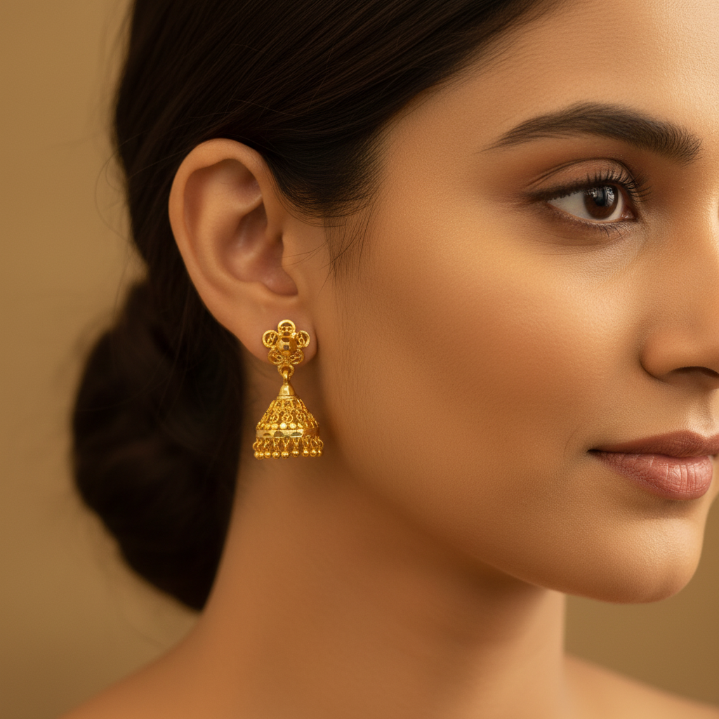 Compact Filigree Jhumka