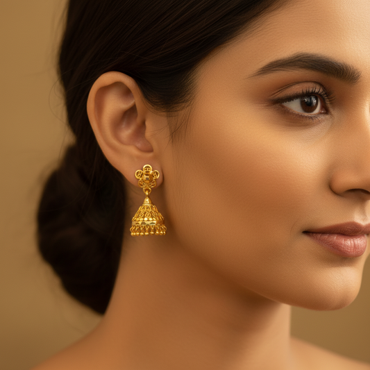 Compact Filigree Jhumka