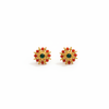 Coral Stud Earrings White Background
