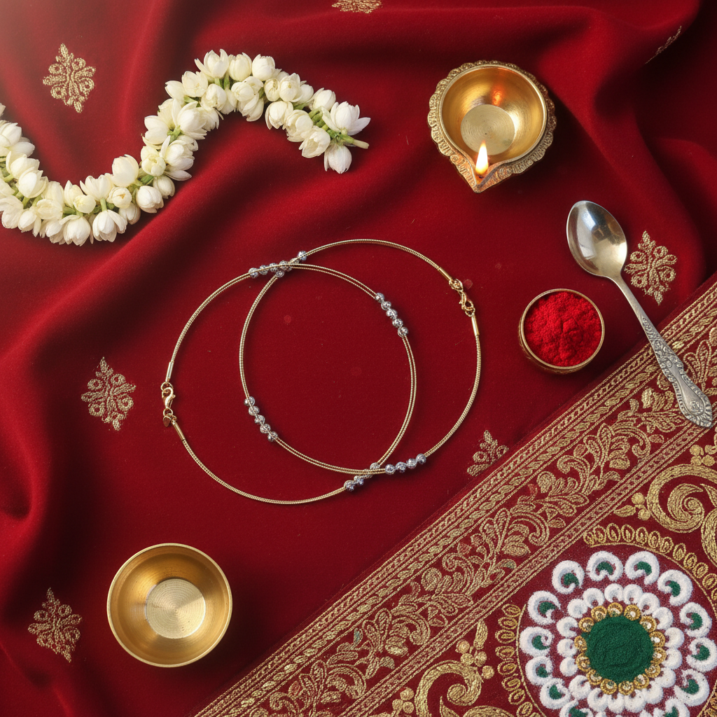 Cultural flat lay bangles