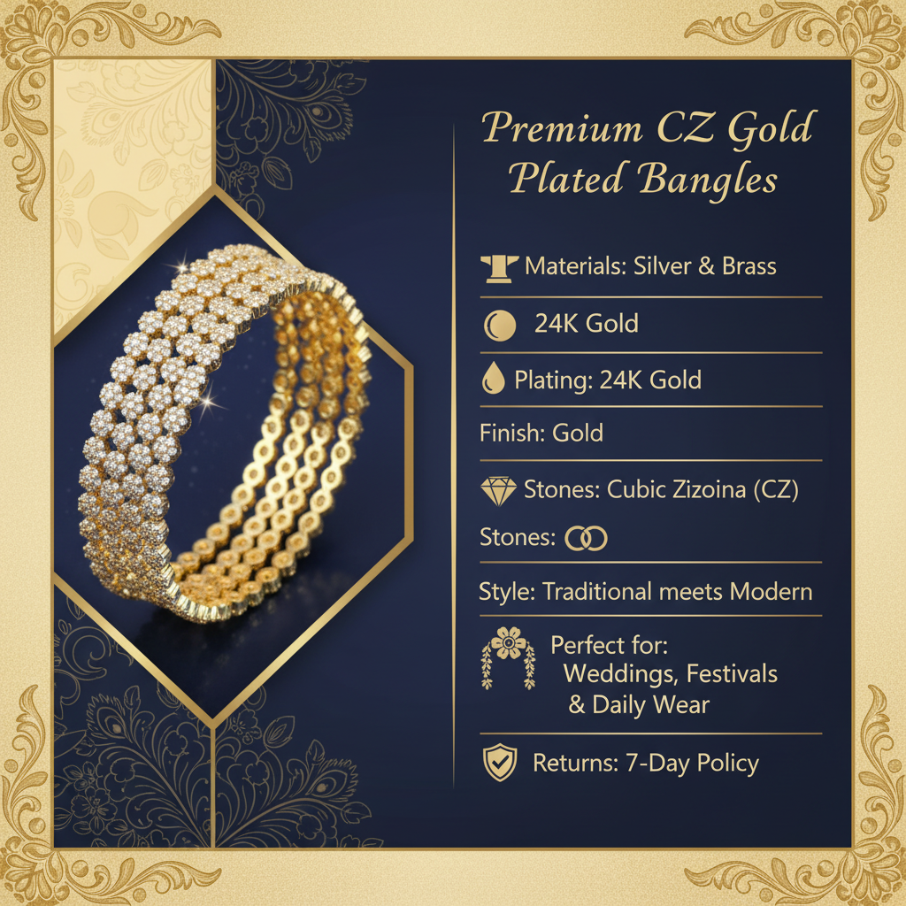 CZ Bangles specifications graphic