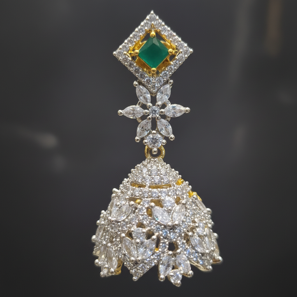 CZ Bell Jhumka – Detail