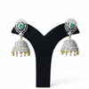 CZ Dome Jhumka Emerald – White BG