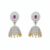 CZ Dome Jhumka Ruby – White BG