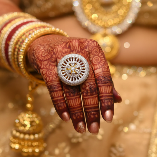 CZ Dome Ring - Bridal Mehendi
