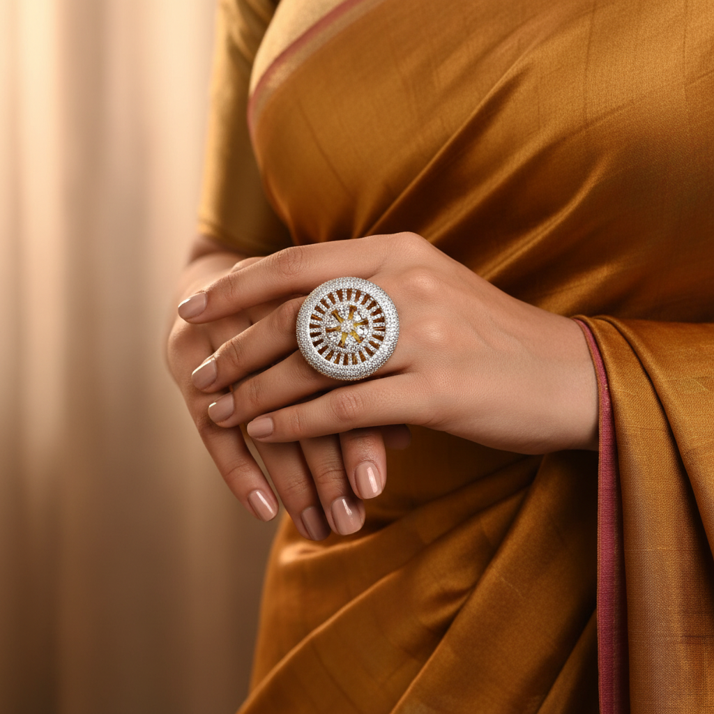 CZ Dome Ring - Lifestyle Model Wear