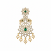 CZ Emerald Chandelier Earrings White Background