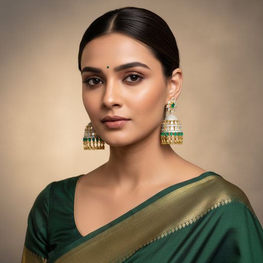 CZ Emerald Jhumki - 