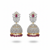 CZ Jhumka Earrings Pink - 