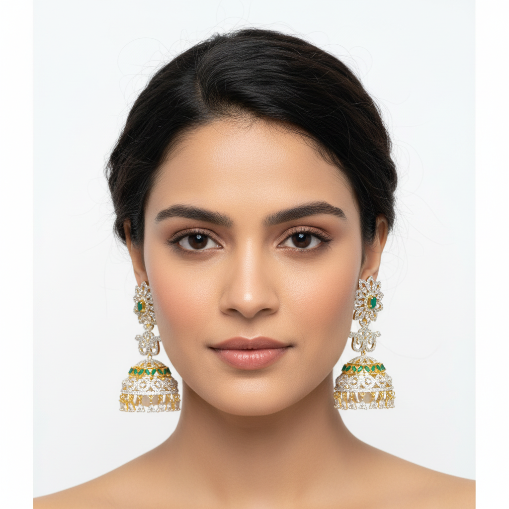 CZ Jhumka Green - Model