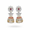 CZ Jhumka Pink - White BG