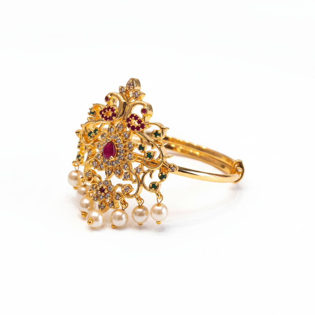 CZ Kid's Armlet - White Background Angled View