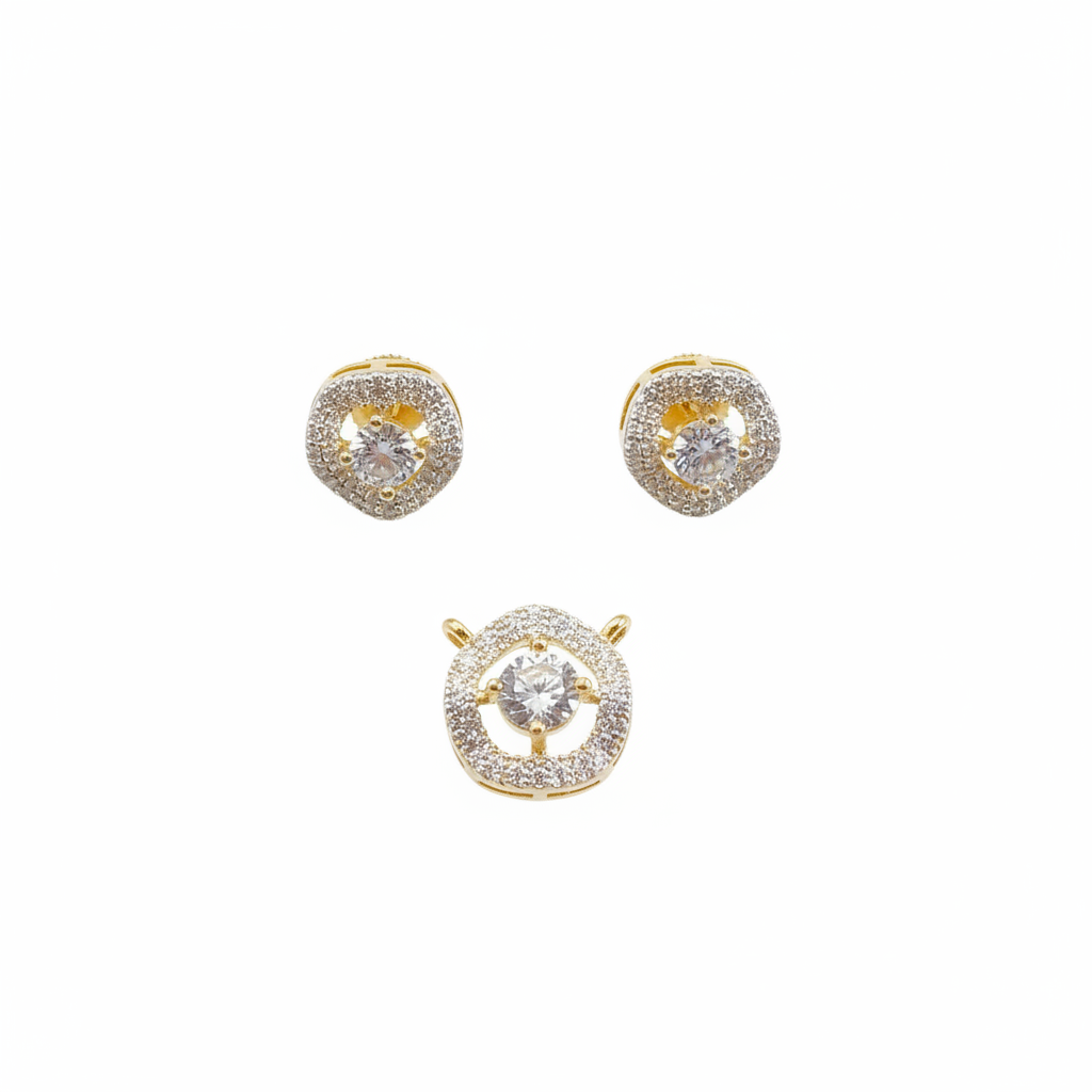 CZ Pendant Set - White Background