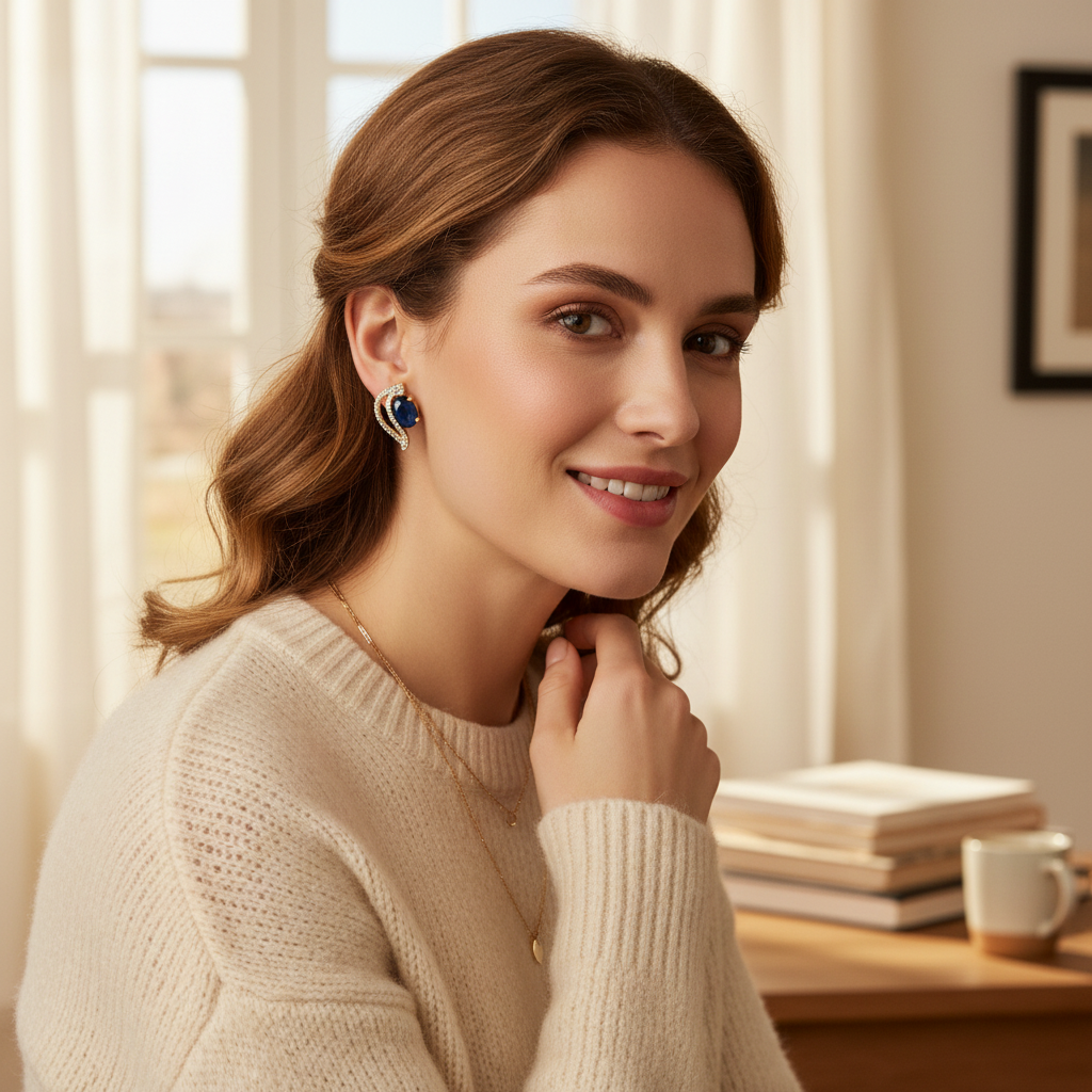 CZ Stud Earrings Lifestyle