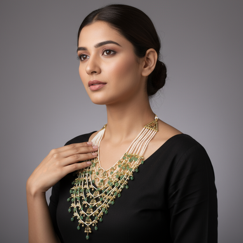 Pearls Satlada Haar - Traditional Seven Layer Design | Asp Fashion