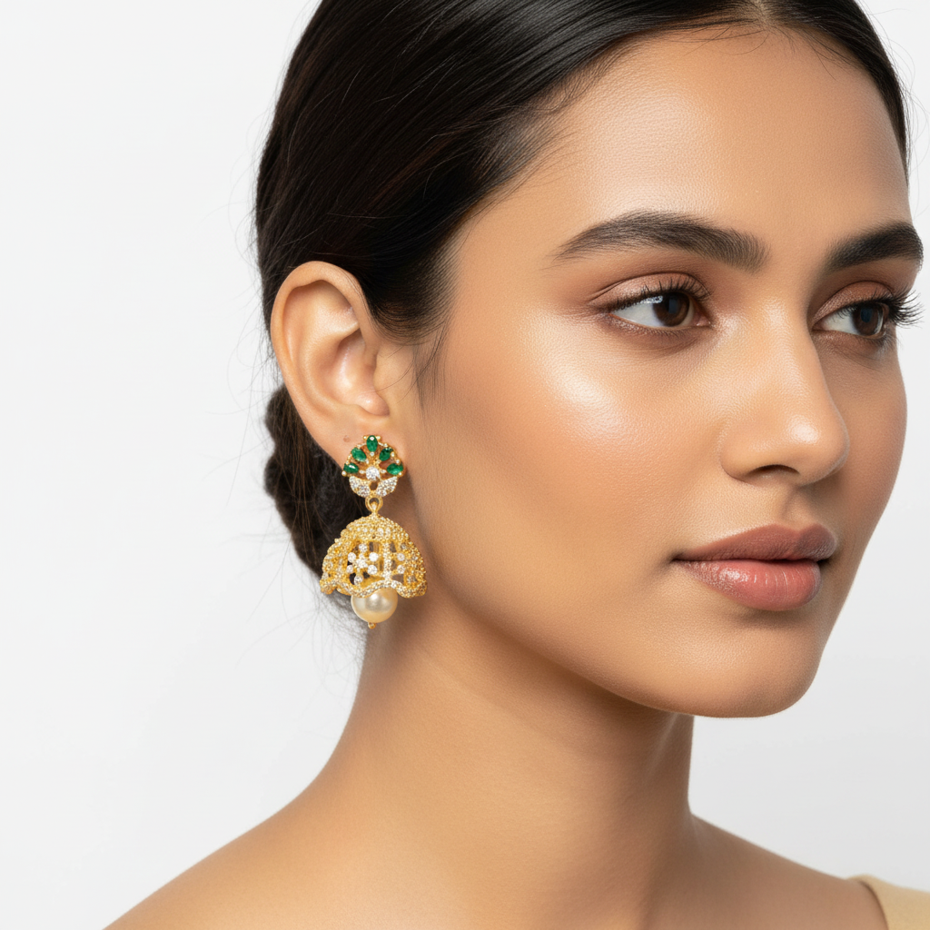 Delicate ornate jhumka