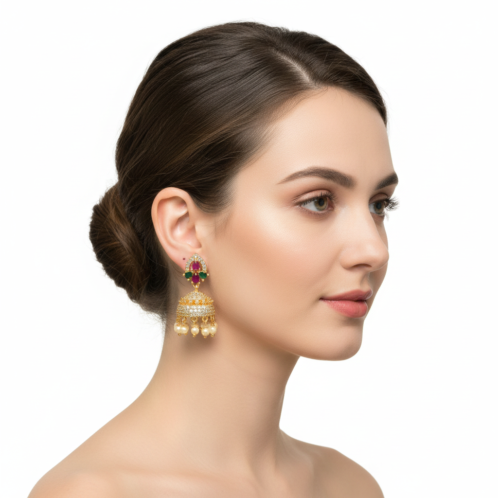 Delicate round top jhumka