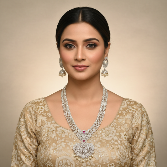 Diamond Ruby Haram Necklace 