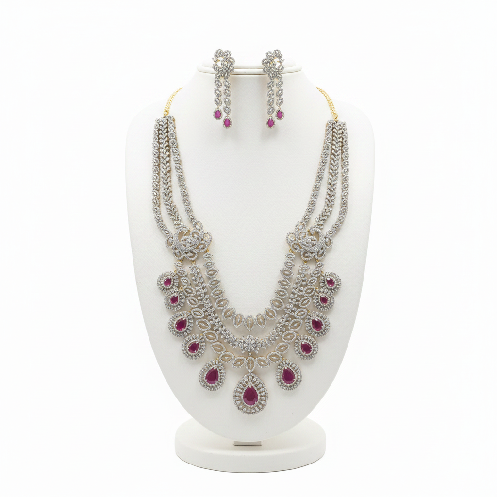 Diamond & Ruby Necklace Set – Mannequin Display